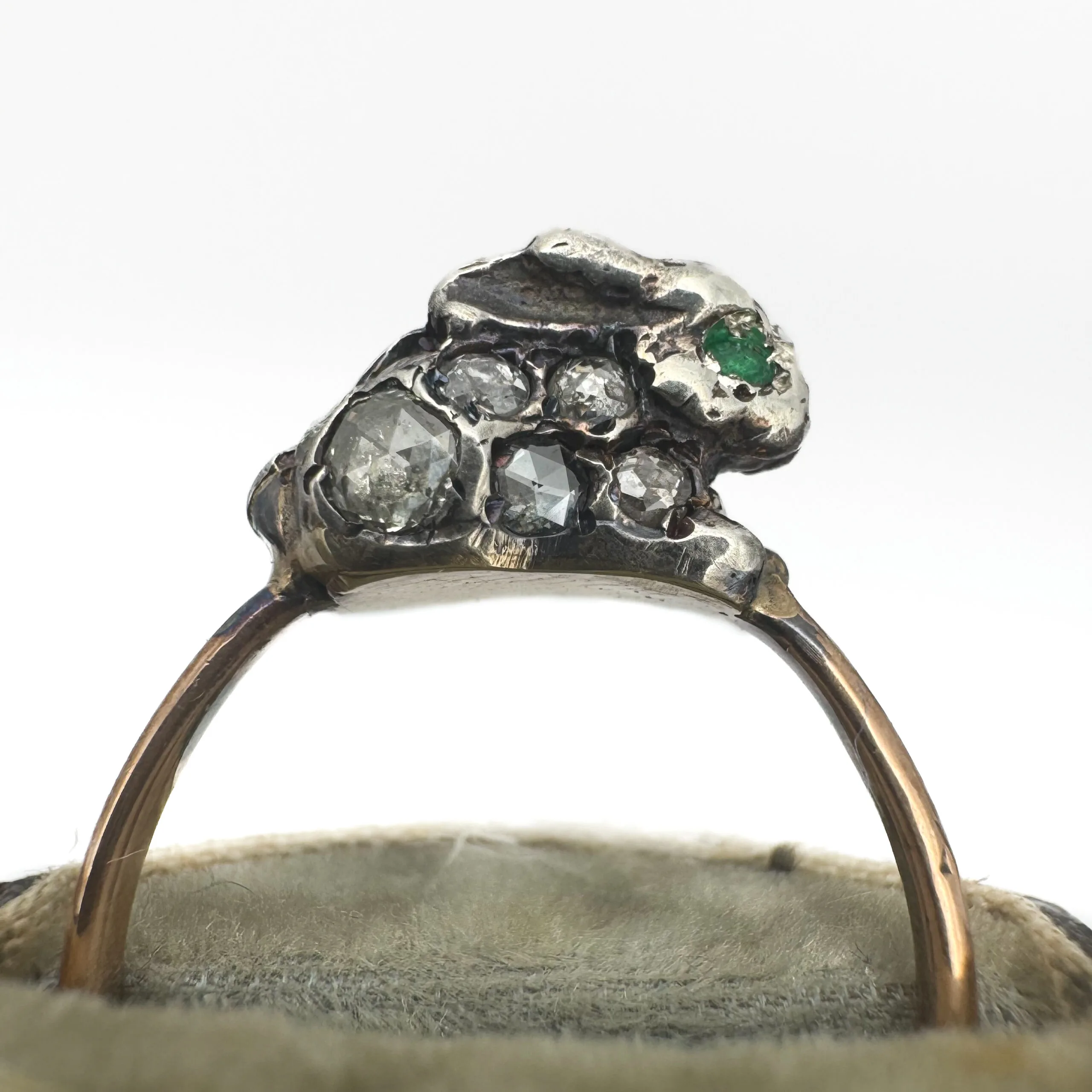 Diamond & Emerald Rabbit Ring - Image 2