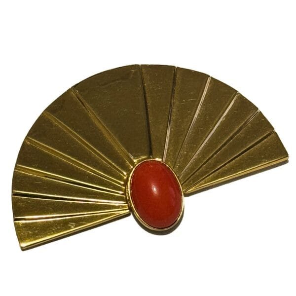 Gilt Fan Brooch - Image 5