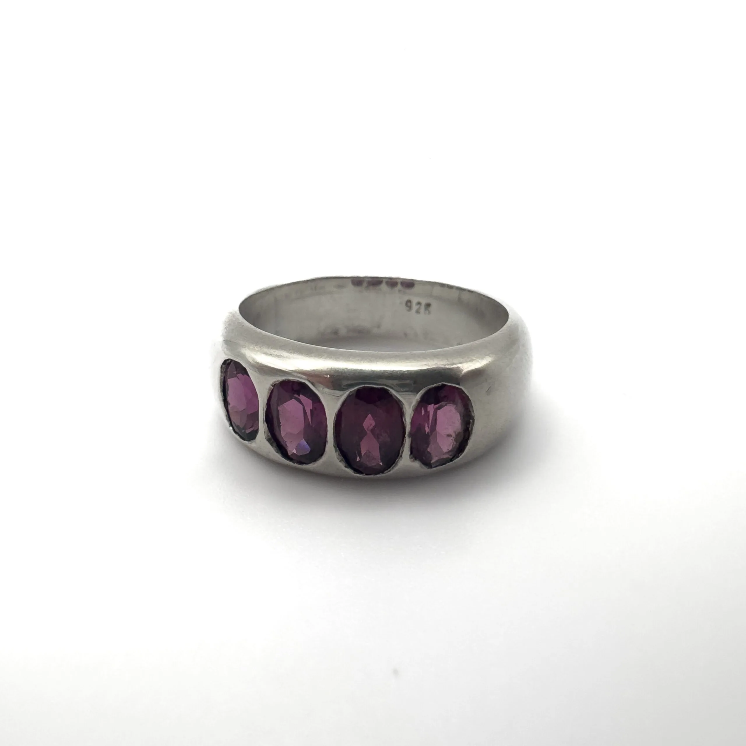 Vintage Silver & Garnet Ring - Image 5