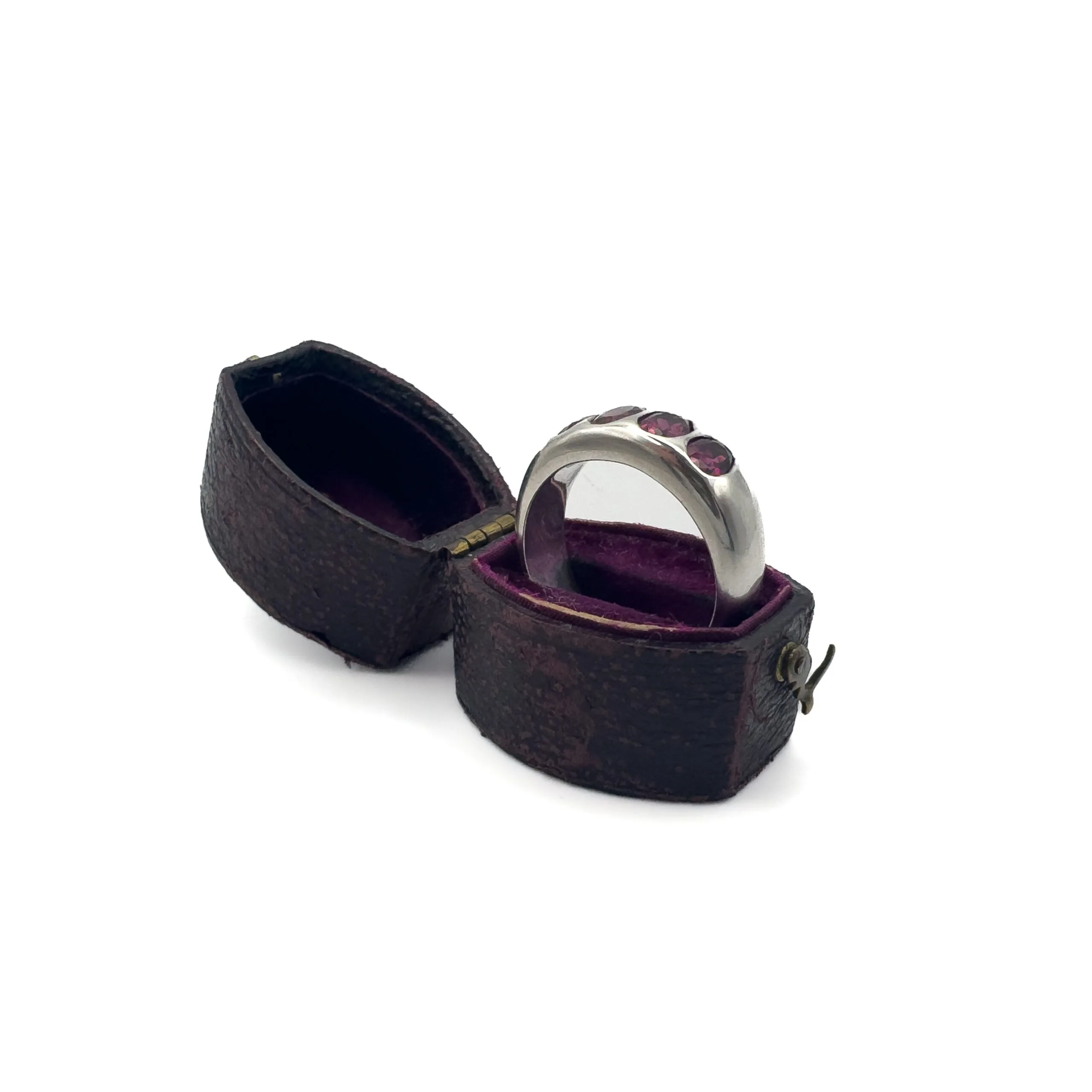 Vintage Silver & Garnet Ring - Image 4