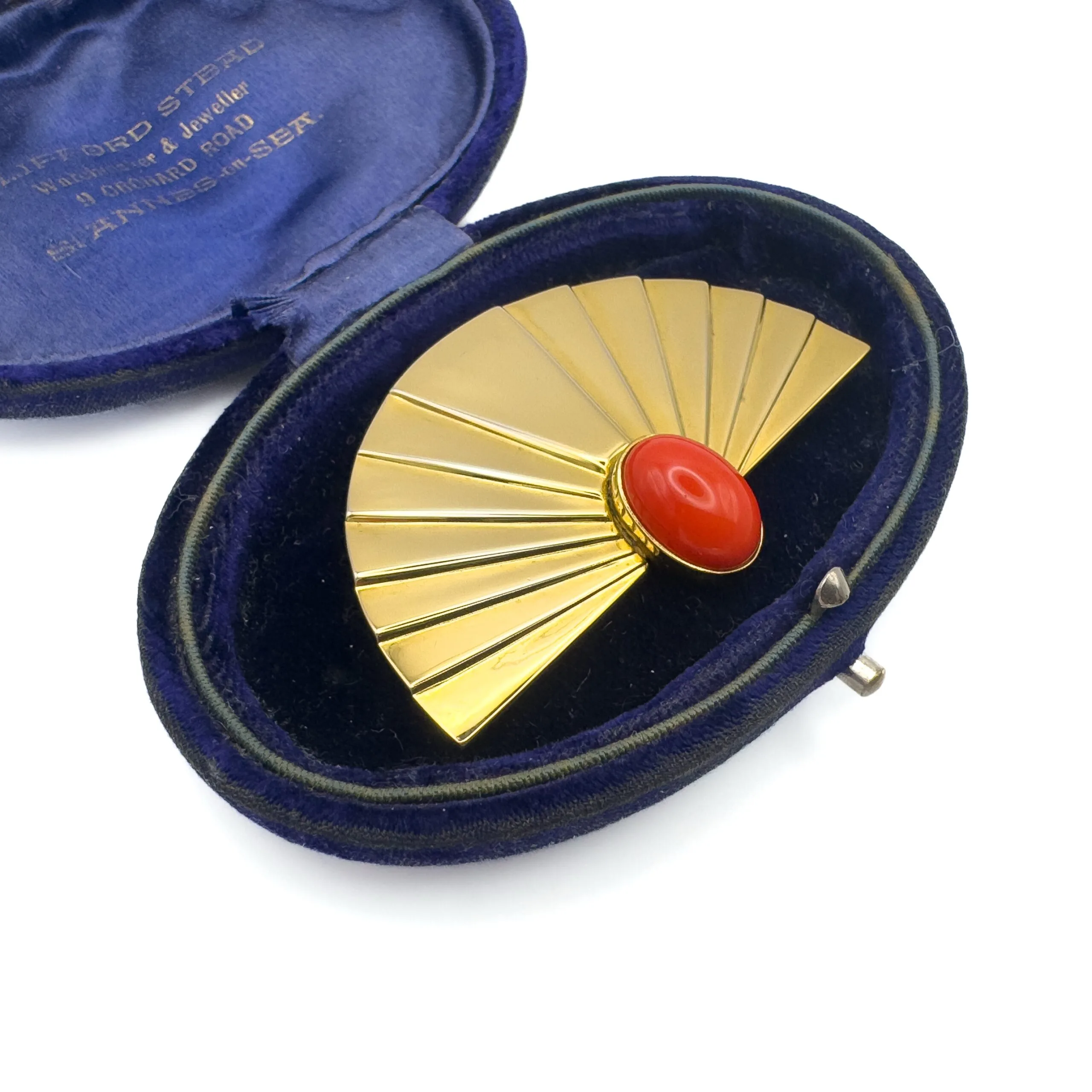 Gilt Fan Brooch