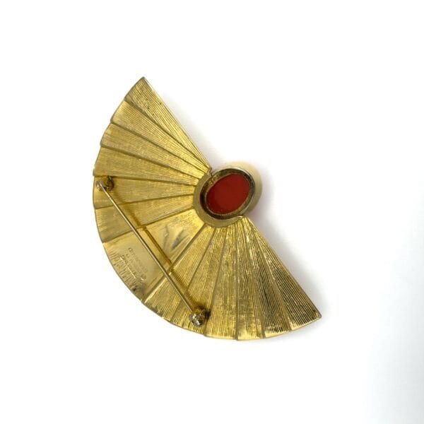 Gilt Fan Brooch - Image 4