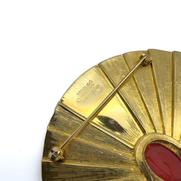 Gilt Fan Brooch - Image 3