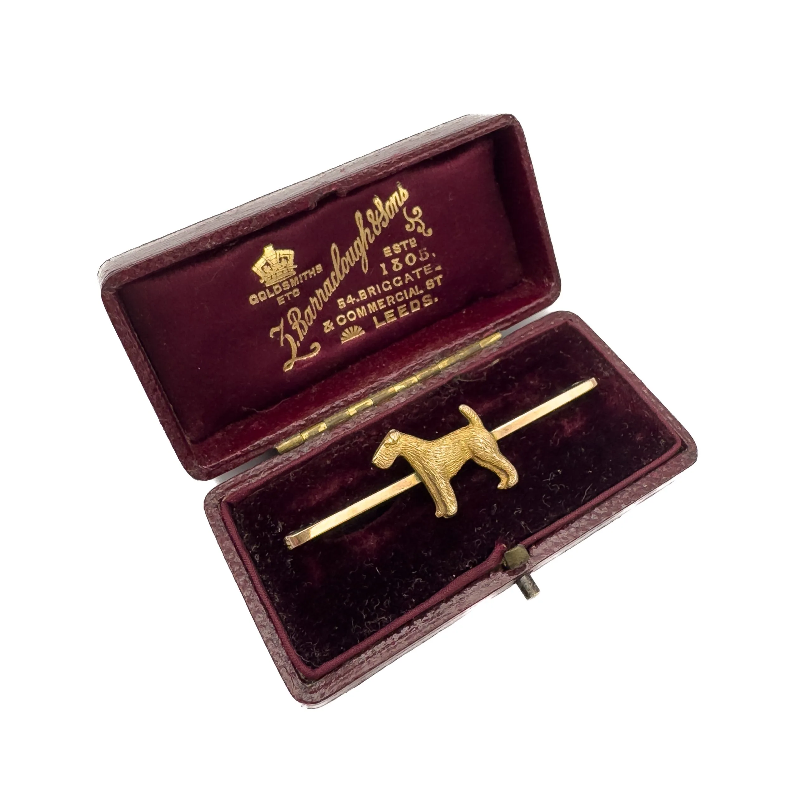 Antique 9ct Gold Terrier Brooch