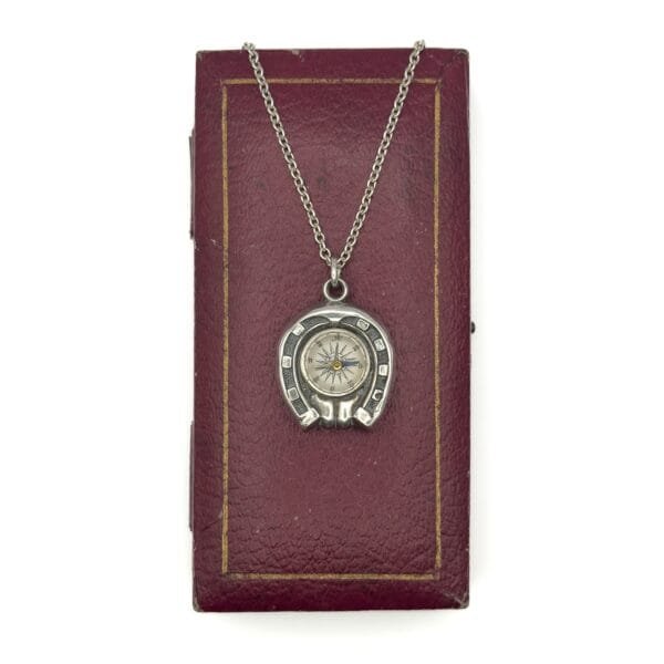 Victorian Silver Horseshoe Compass