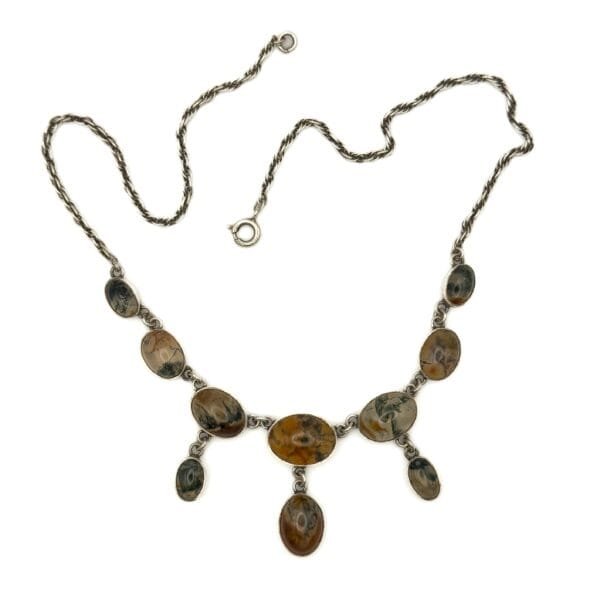 Moss Agate Festooned Necklace
