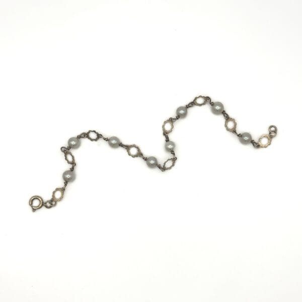 Vintage 9ct Gold Pearl Bracelet - Image 3