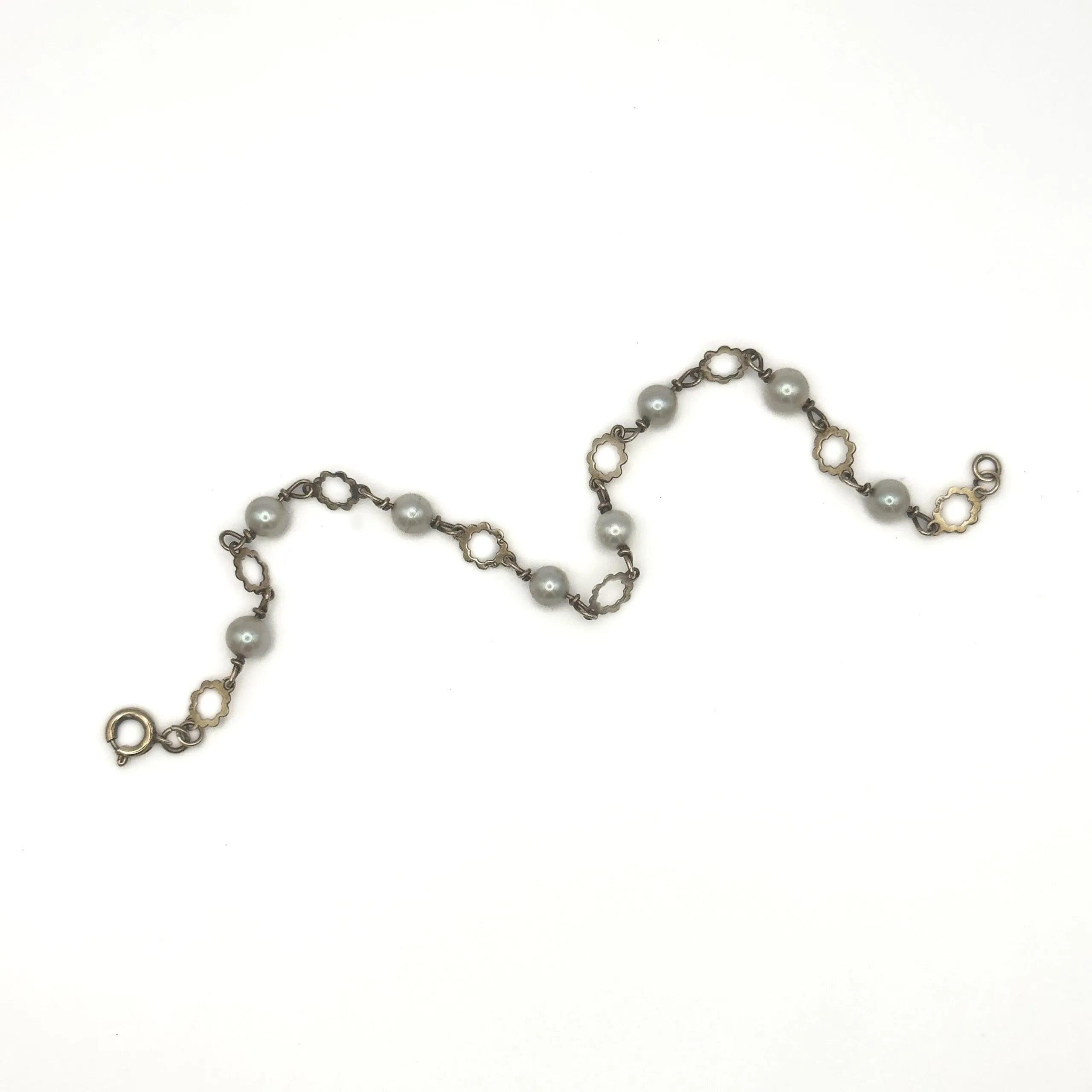 Vintage 9ct Gold Pearl Bracelet - Image 3