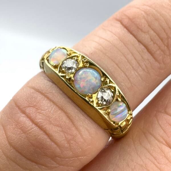 Victorian Opal and Diamond Ring - Image 7