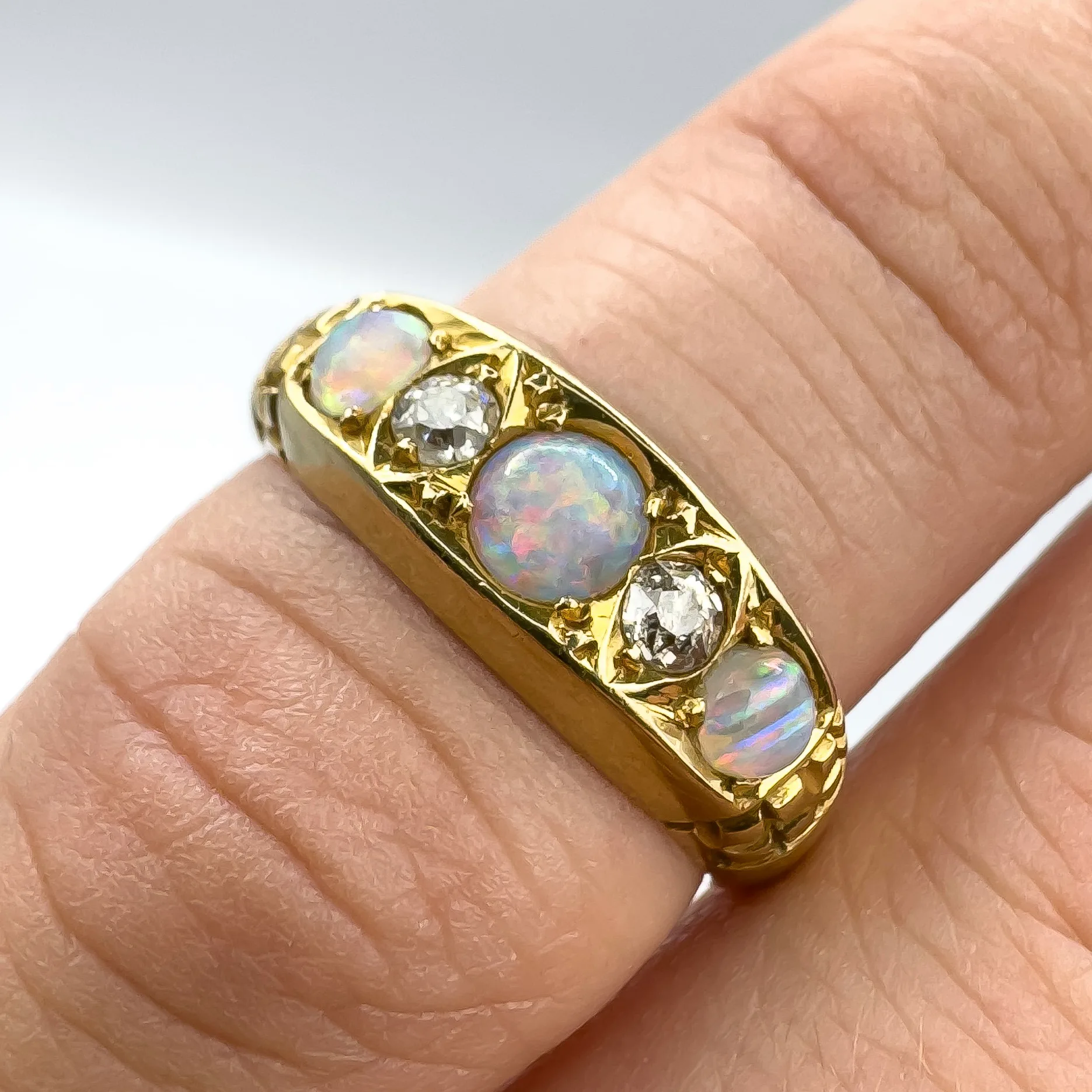 Victorian Opal and Diamond Ring - Image 7
