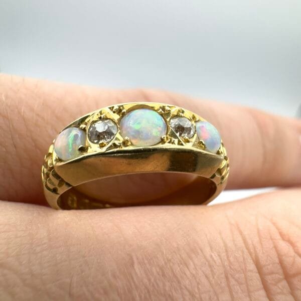 Victorian Opal and Diamond Ring - Image 6