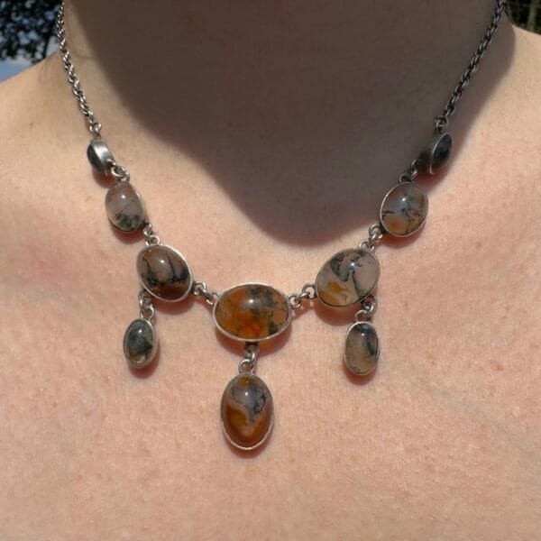 Moss Agate Festooned Necklace - Image 7