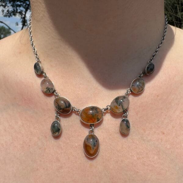 Moss Agate Festooned Necklace - Image 5