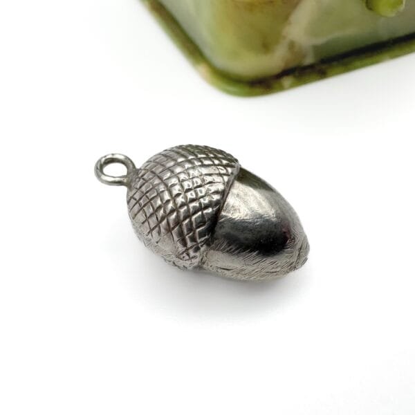 Antique Silver Acorn Charm - Image 2