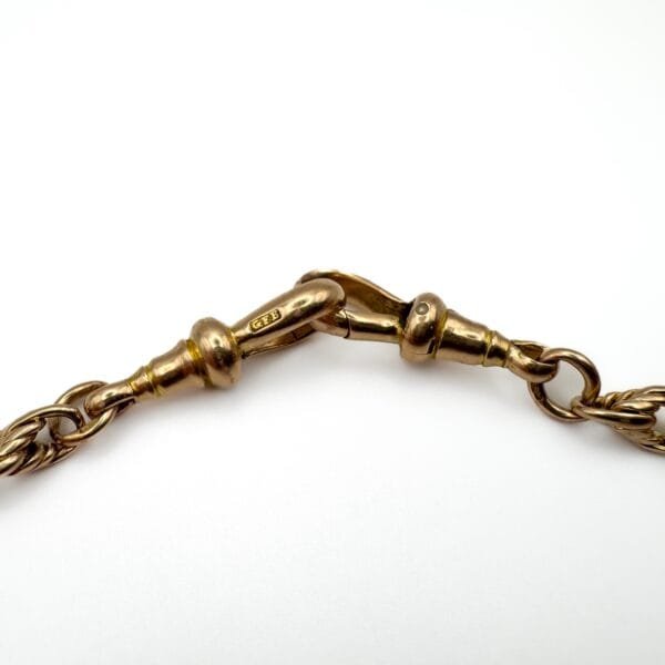 Antique 9ct Rose Gold Lovers Knot/Fetter Link Albert Chain - Image 7