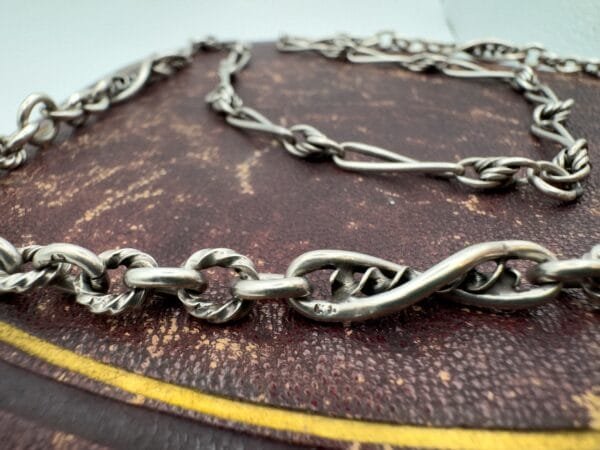 Unusual Antique Silver Multi-link Chain - Image 3