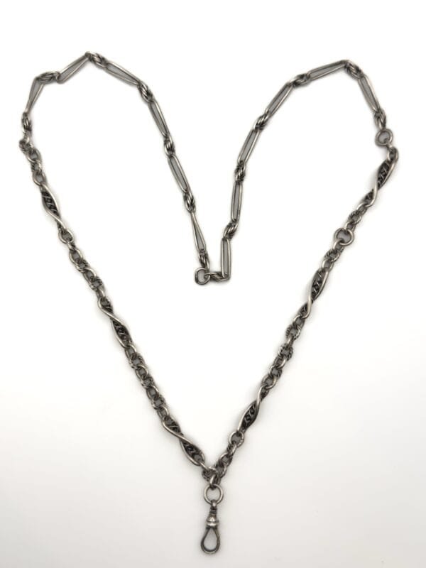 Unusual Antique Silver Multi-link Chain - Image 4