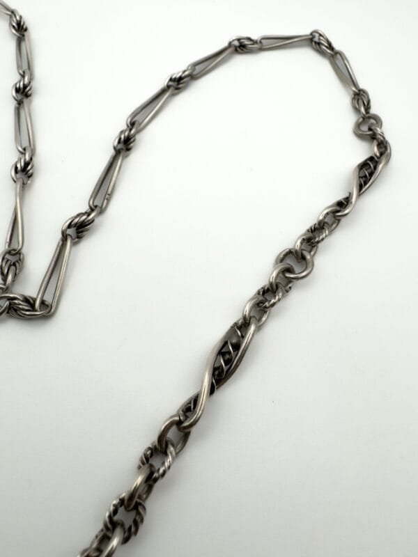 Unusual Antique Silver Multi-link Chain - Image 6