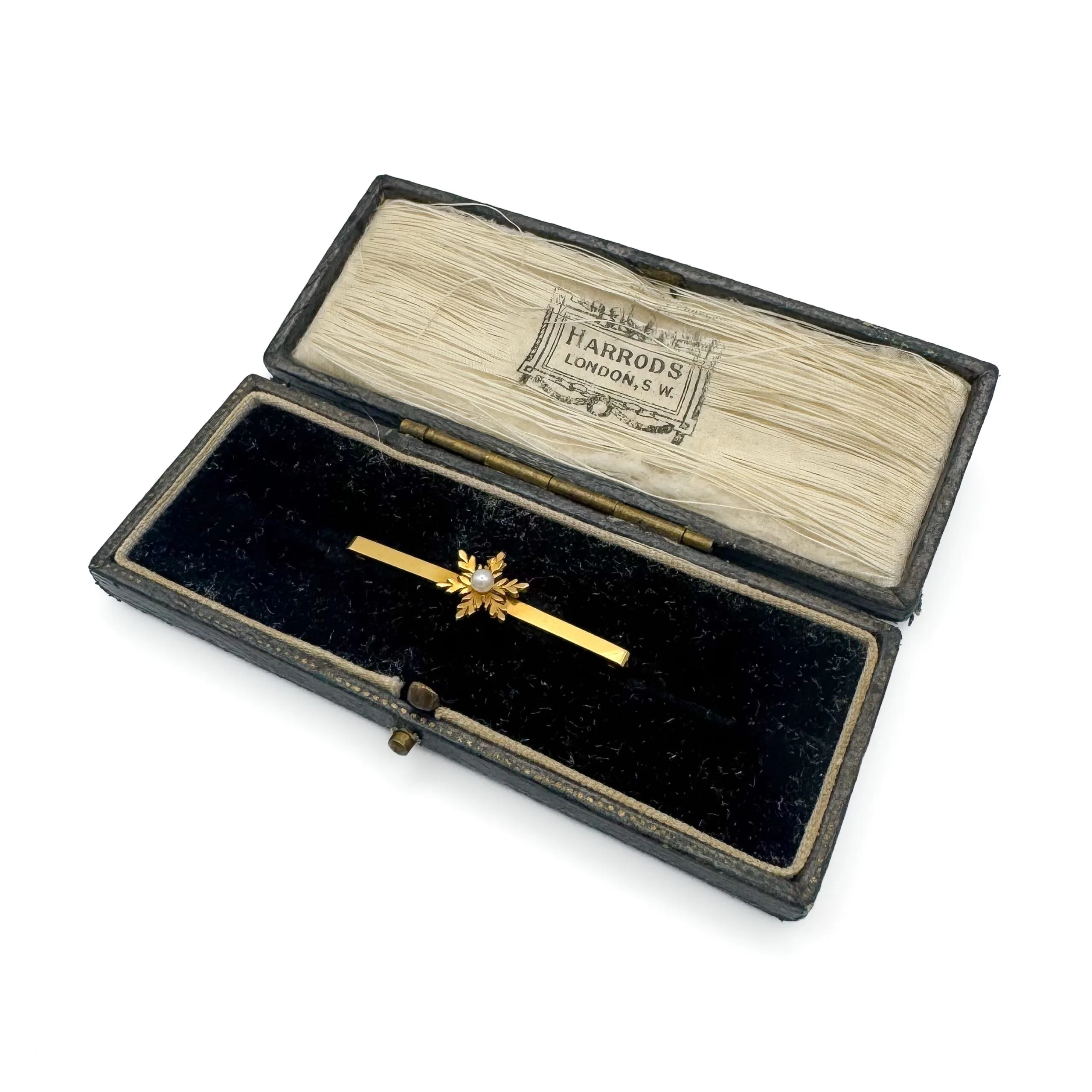 Vintage 9ct Gold Pearl Snowflake Brooch