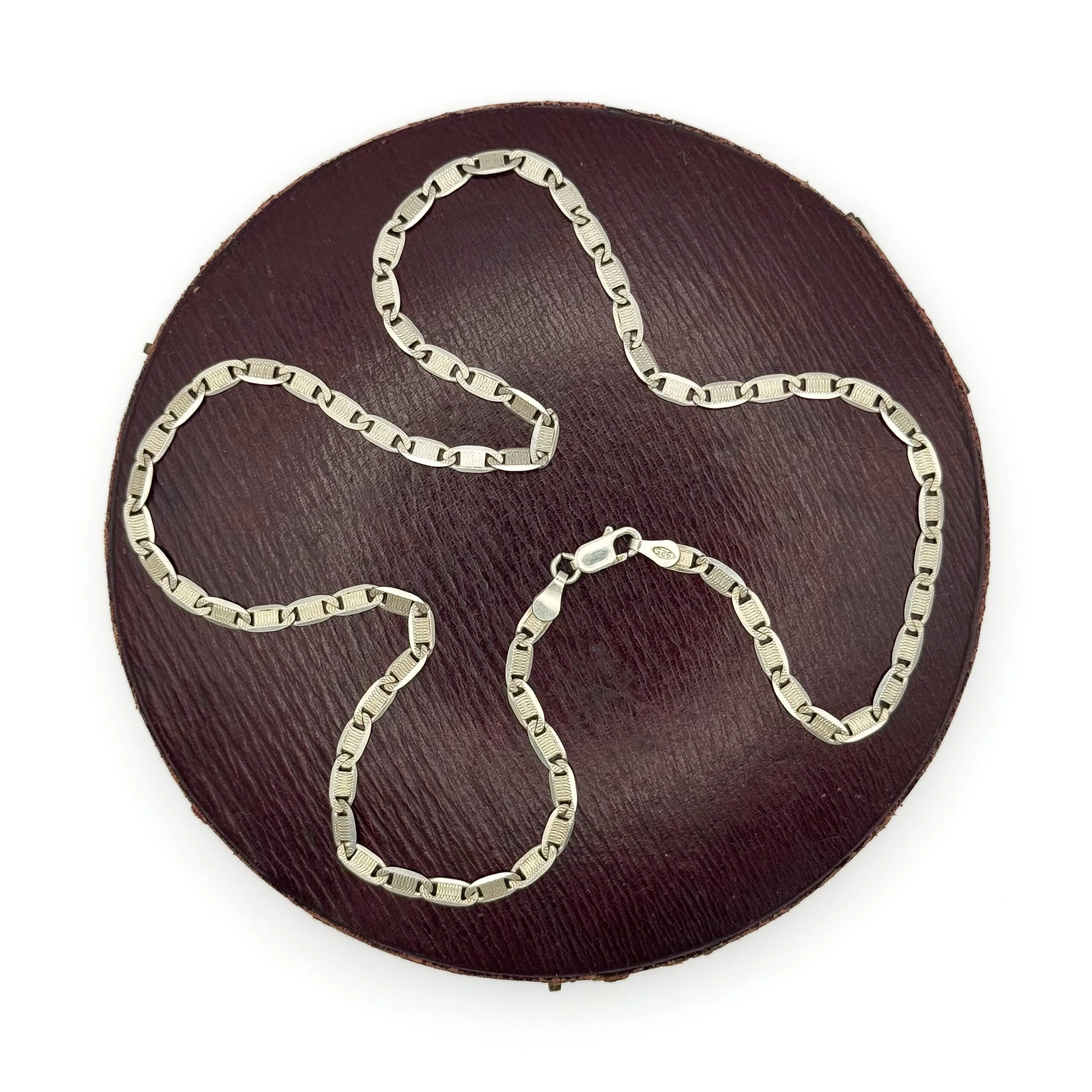 Vintage Silver Flat Bright Cut Chain