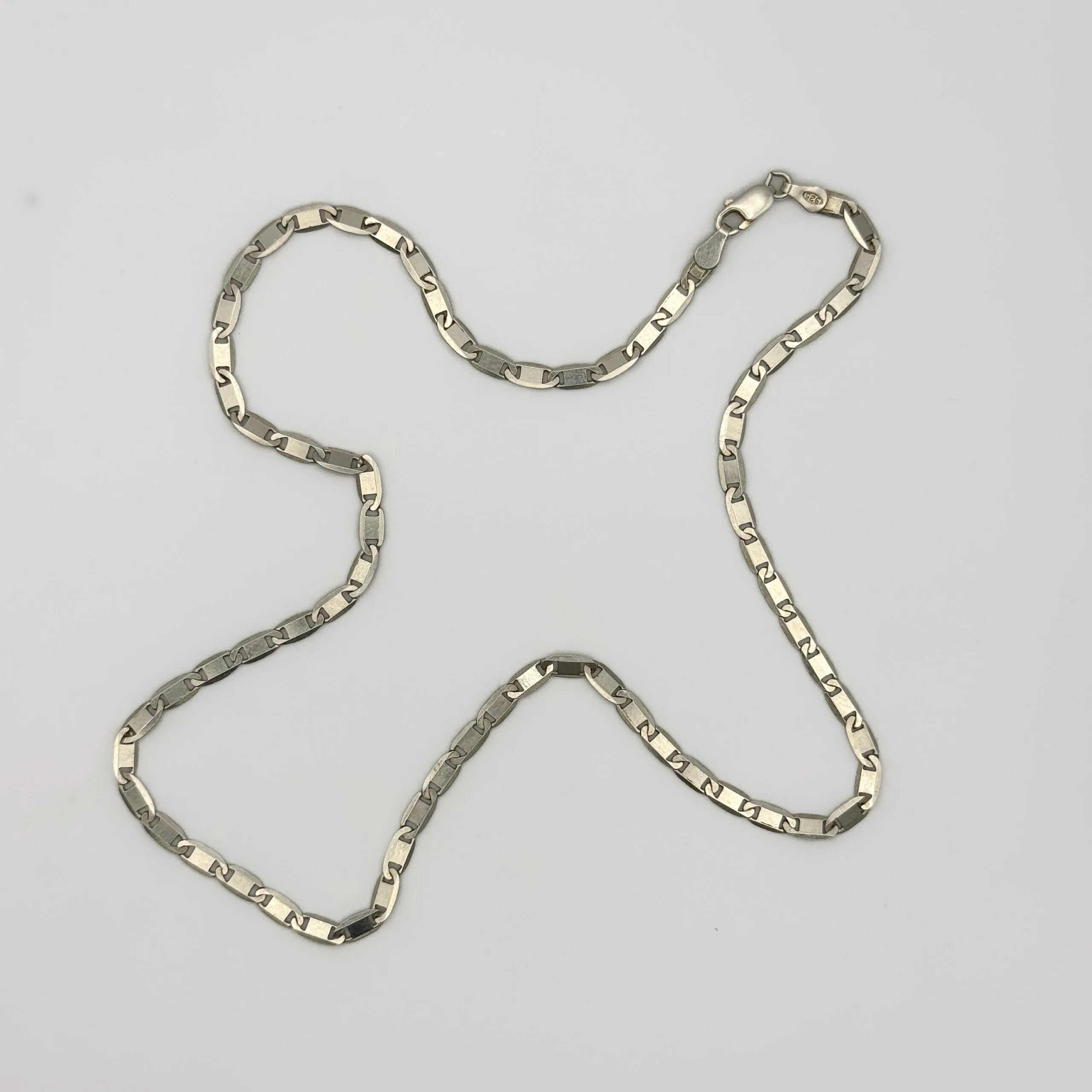 Vintage Silver Flat Bright Cut Chain - Image 3