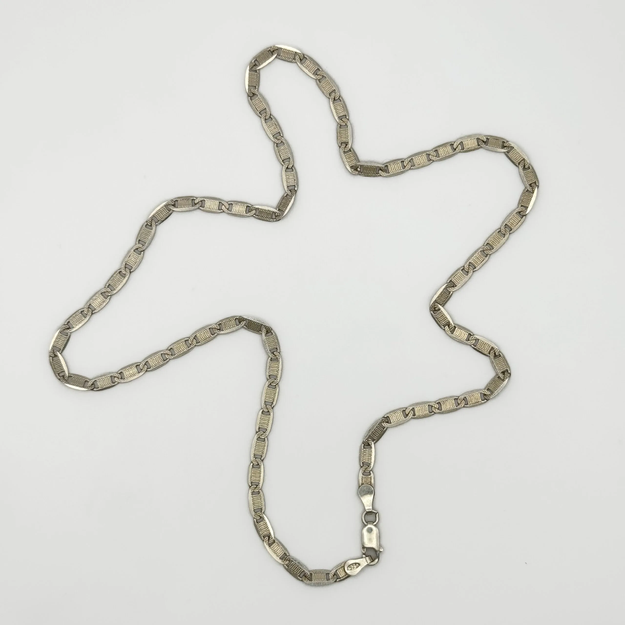 Vintage Silver Flat Bright Cut Chain - Image 4