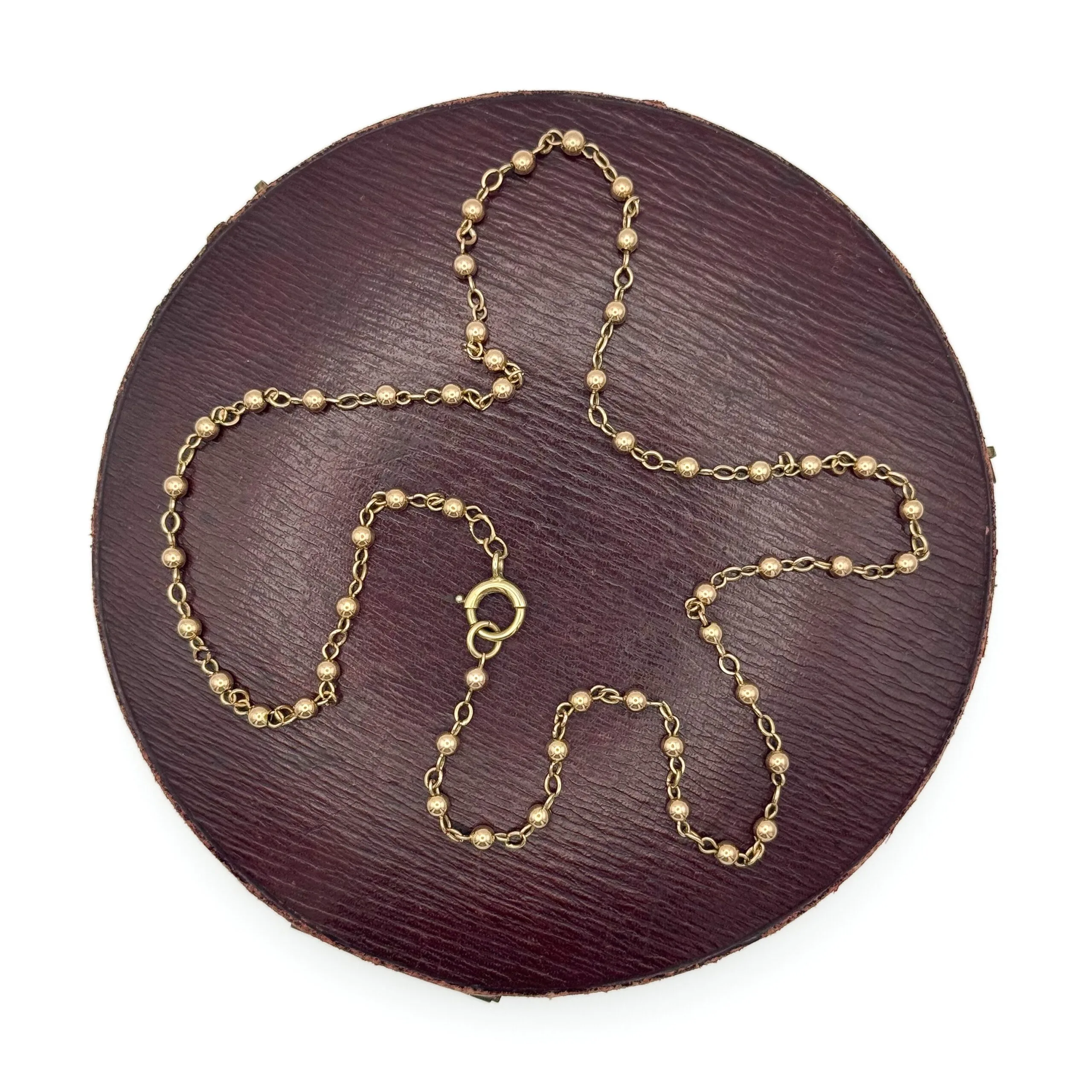 Antique 9ct Rose Gold Ball Link Chain - Image 4