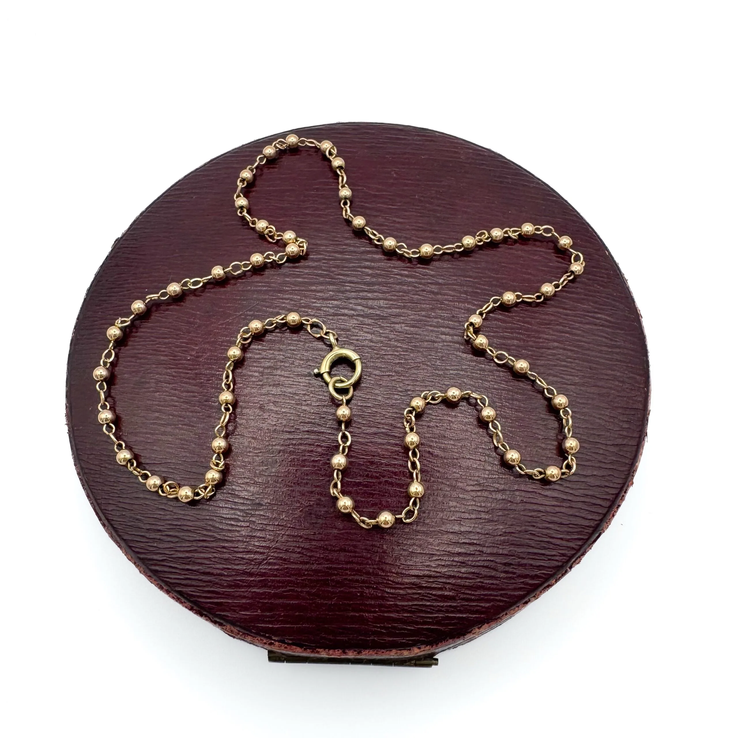 Antique 9ct Rose Gold Ball Link Chain - Image 3