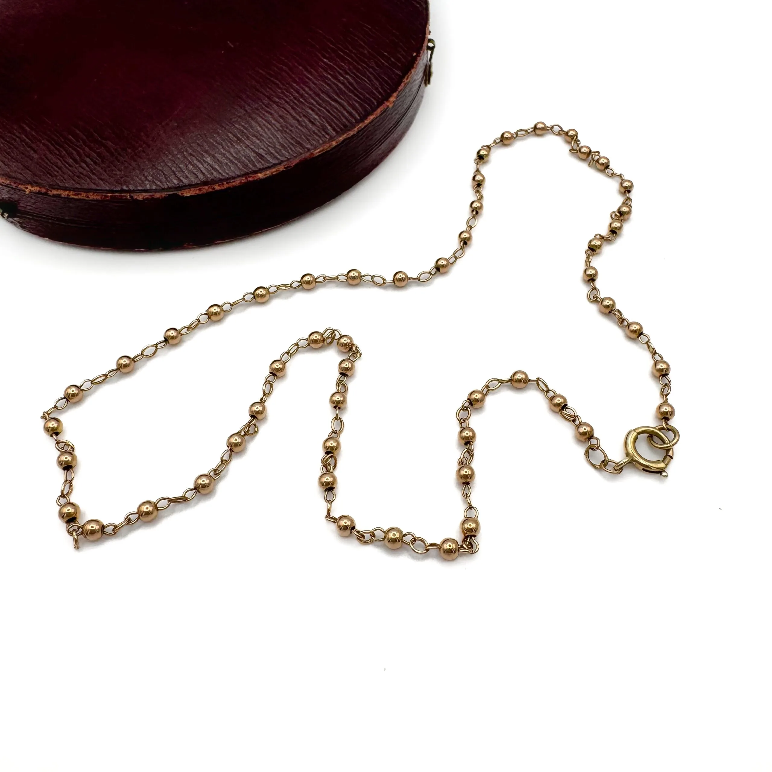 Antique 9ct Rose Gold Ball Link Chain