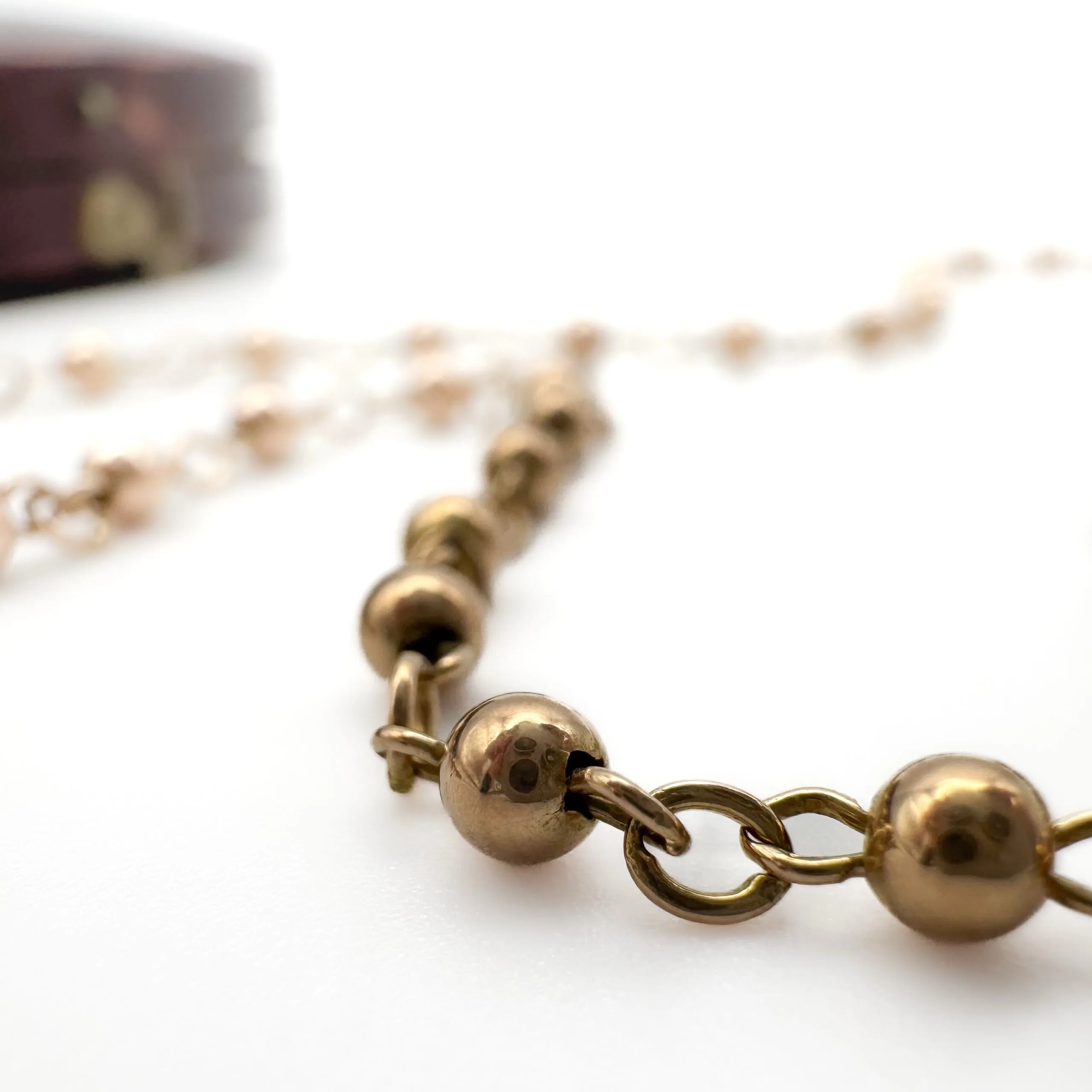 Antique 9ct Rose Gold Ball Link Chain - Image 2