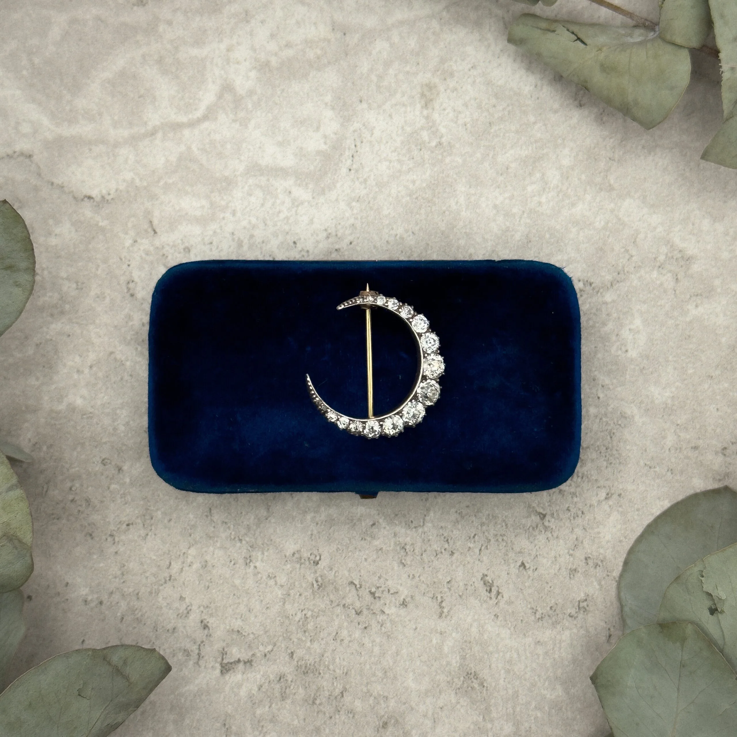 Victorian Diamond Crescent Brooch - Image 6