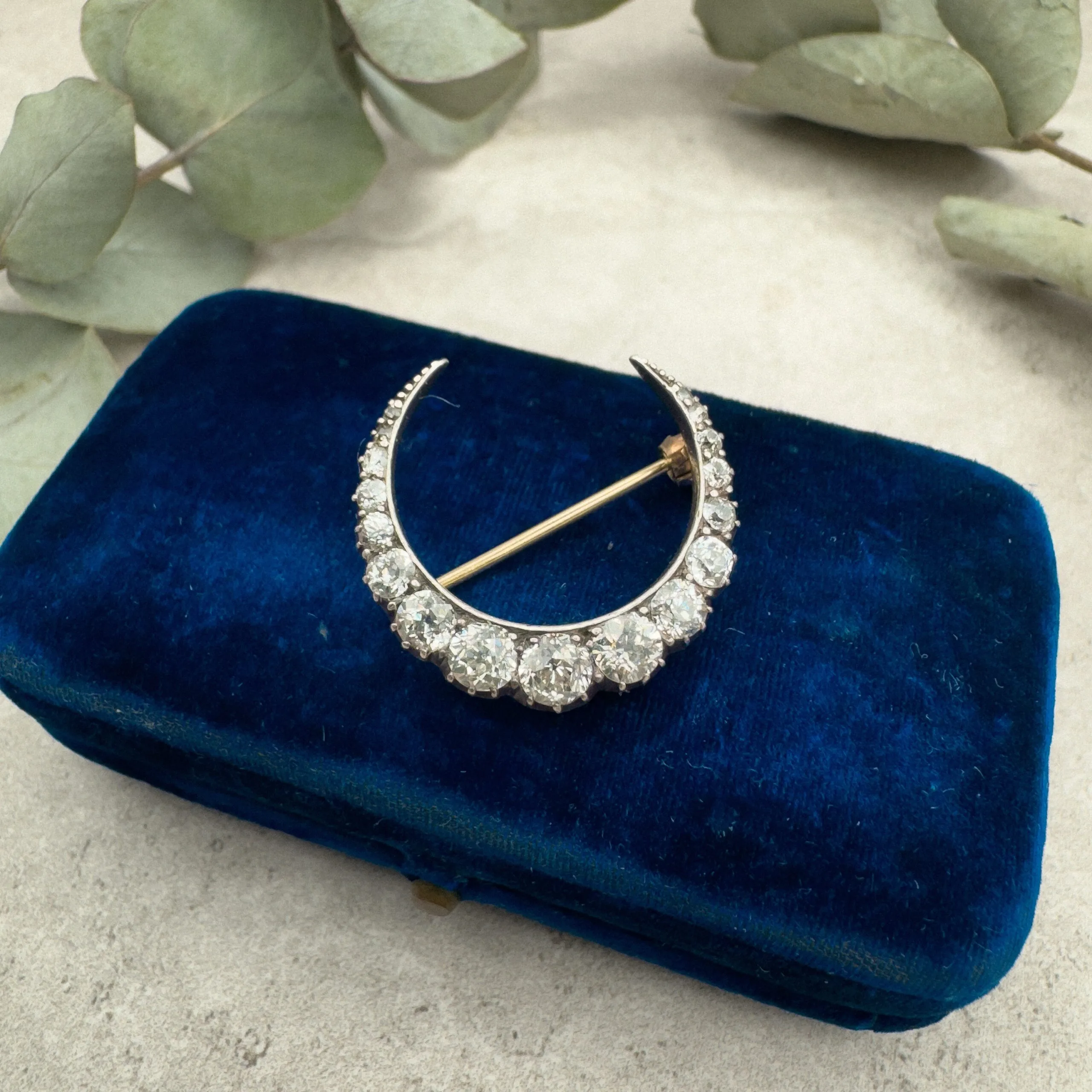 Victorian Diamond Crescent Brooch - Image 5