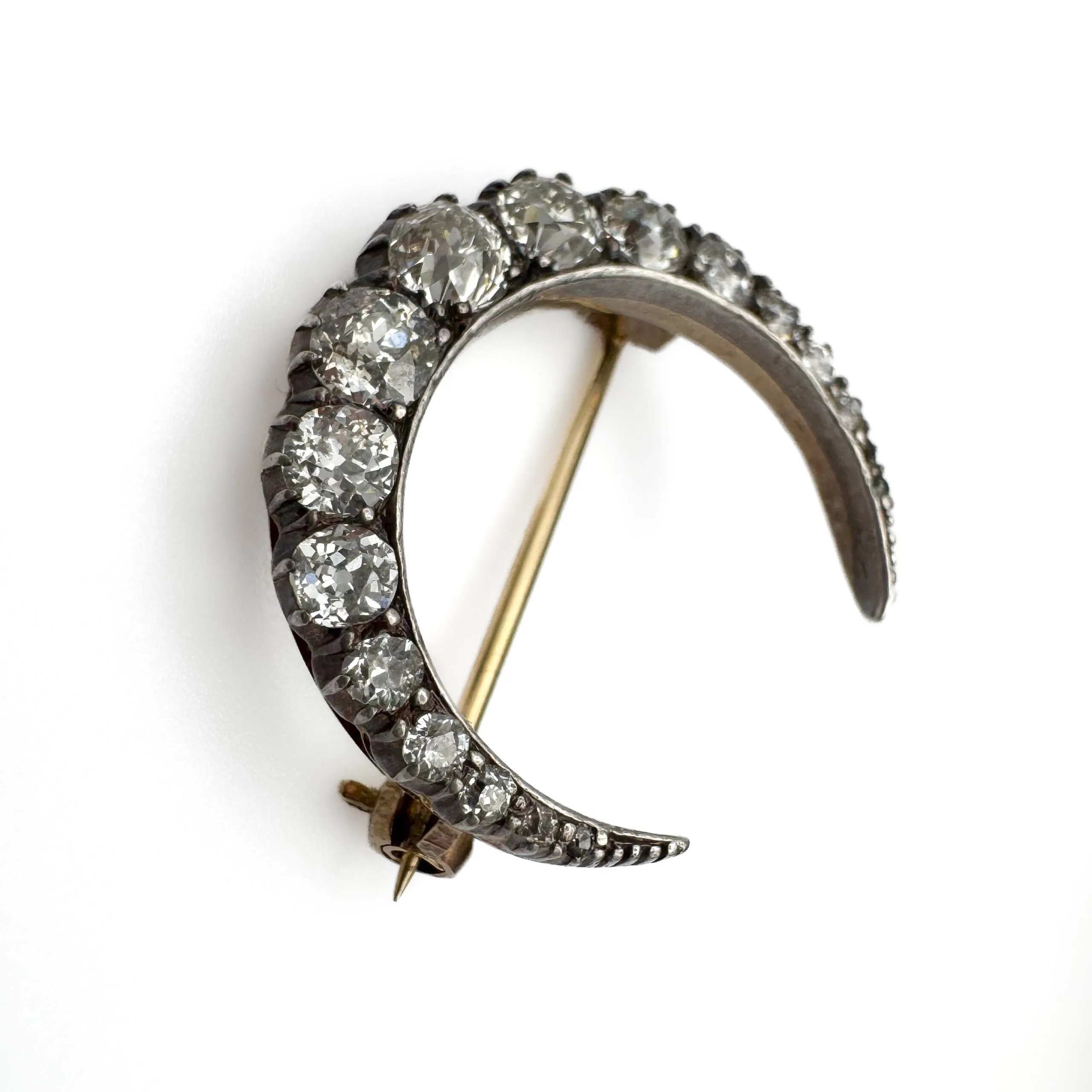 Victorian Diamond Crescent Brooch - Image 4