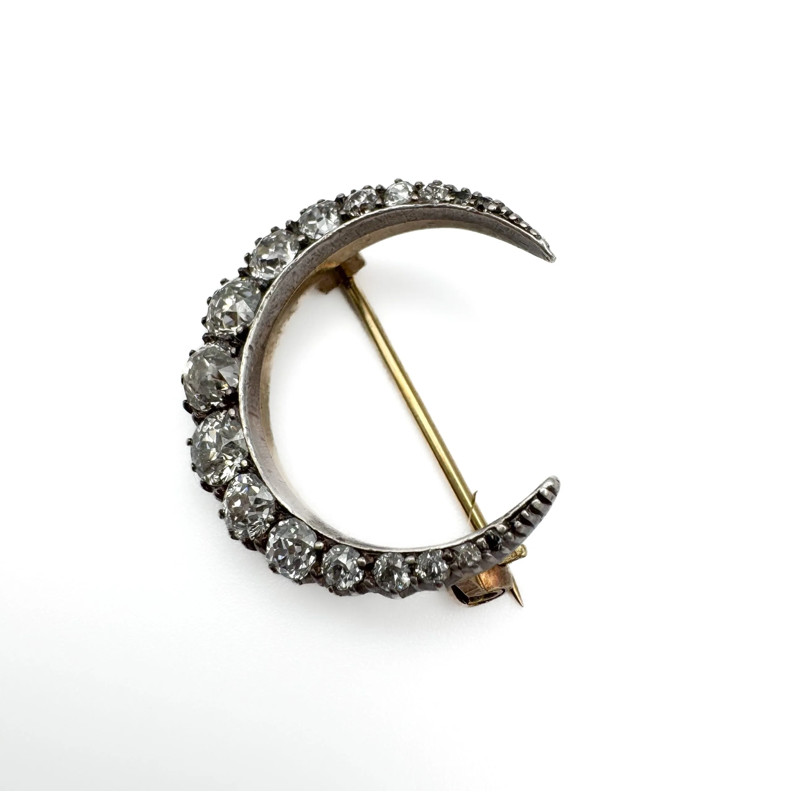 Victorian Diamond Crescent Brooch - Image 2