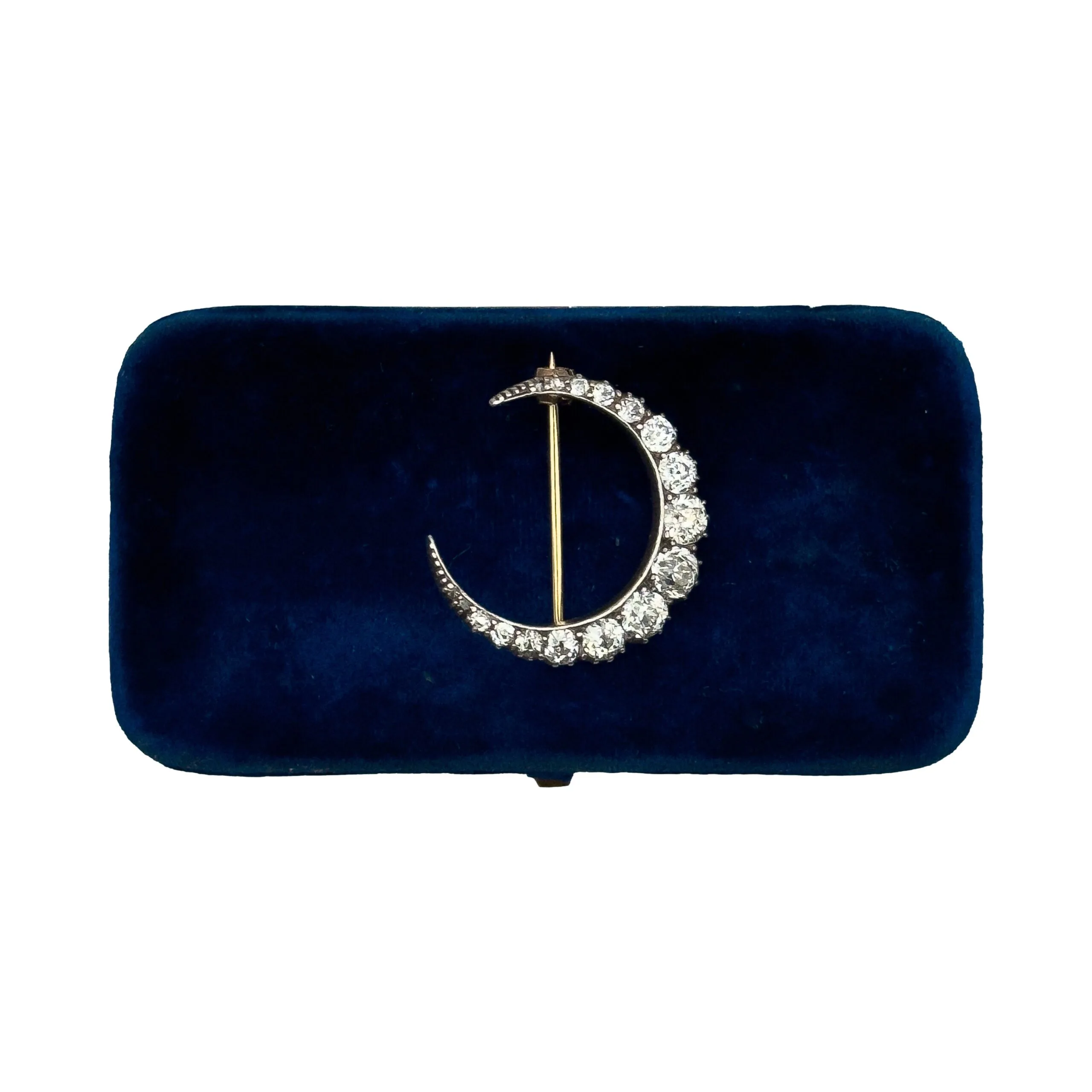 Victorian Diamond Crescent Brooch