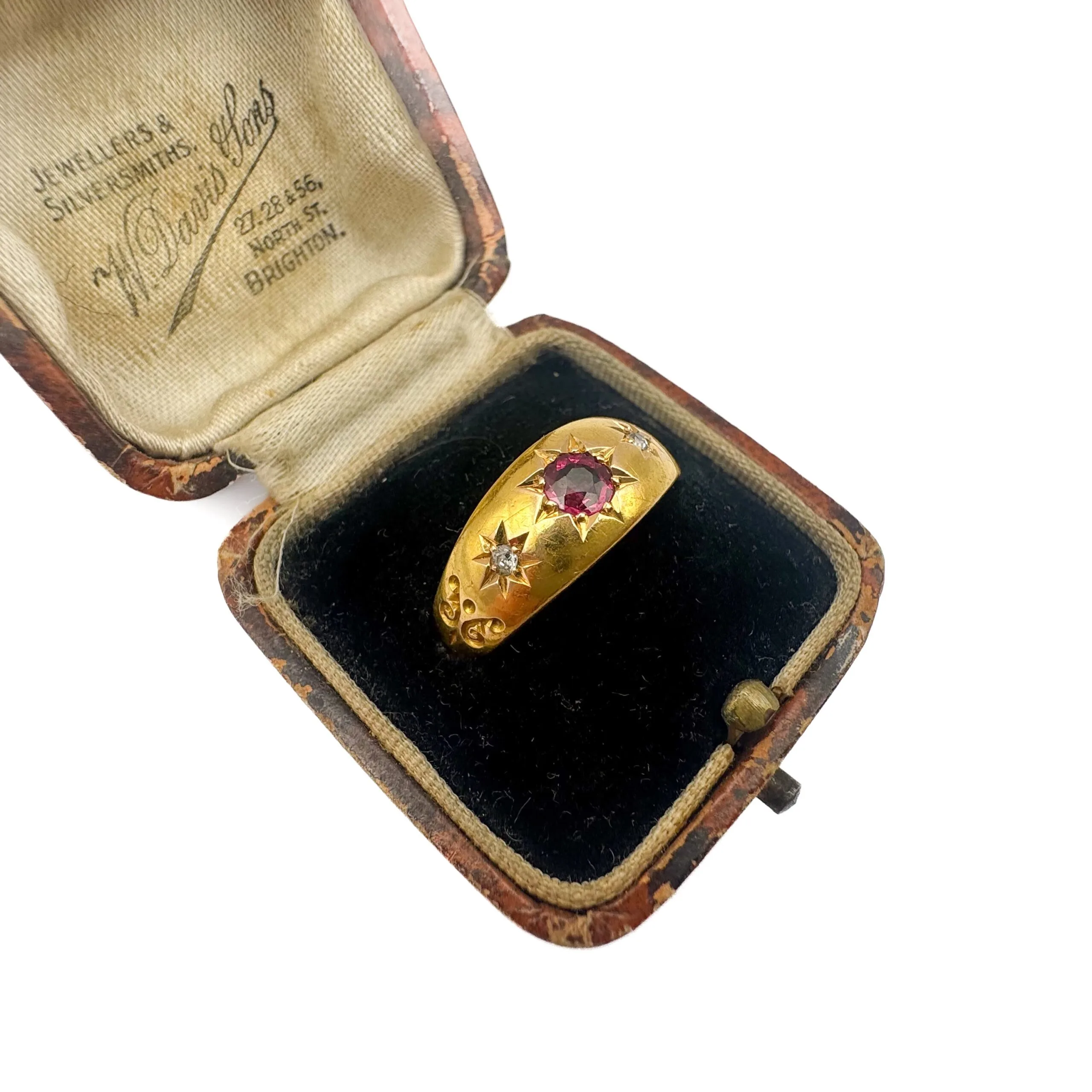 18ct Yellow Gold Ruby & Diamond Ring