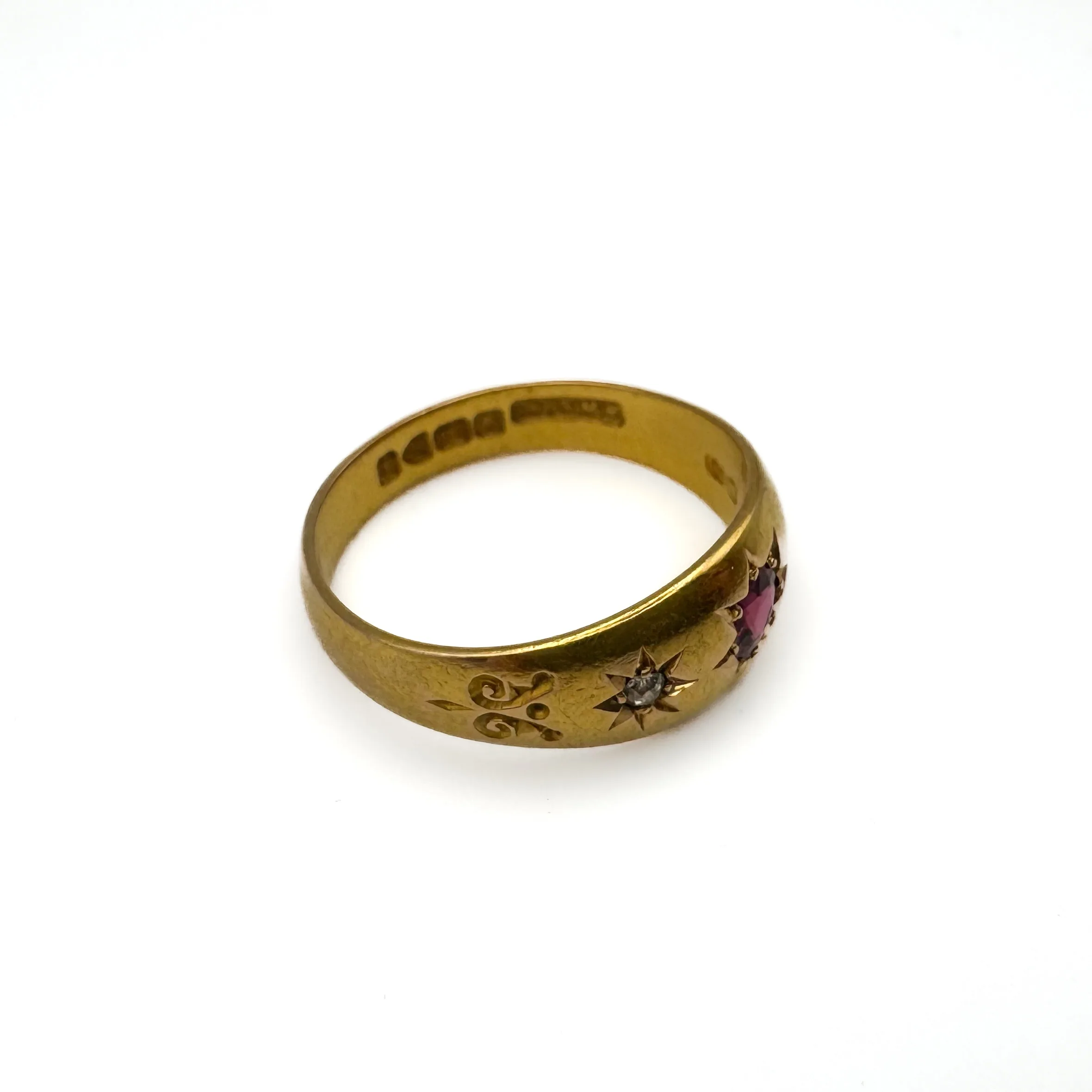18ct Yellow Gold Ruby & Diamond Ring - Image 3
