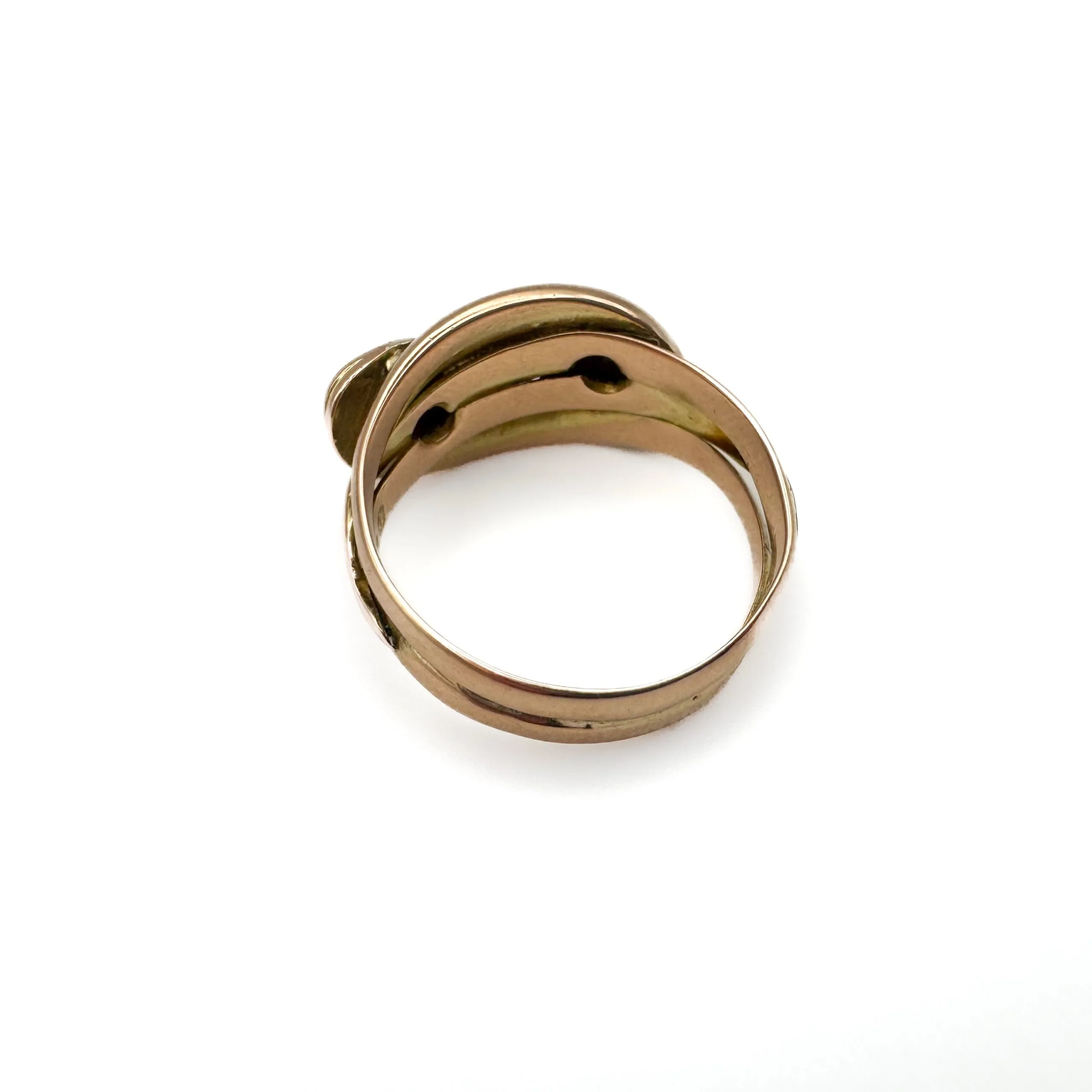 9ct Rose Gold Snake Ring with Ruby & Diamond - Image 6