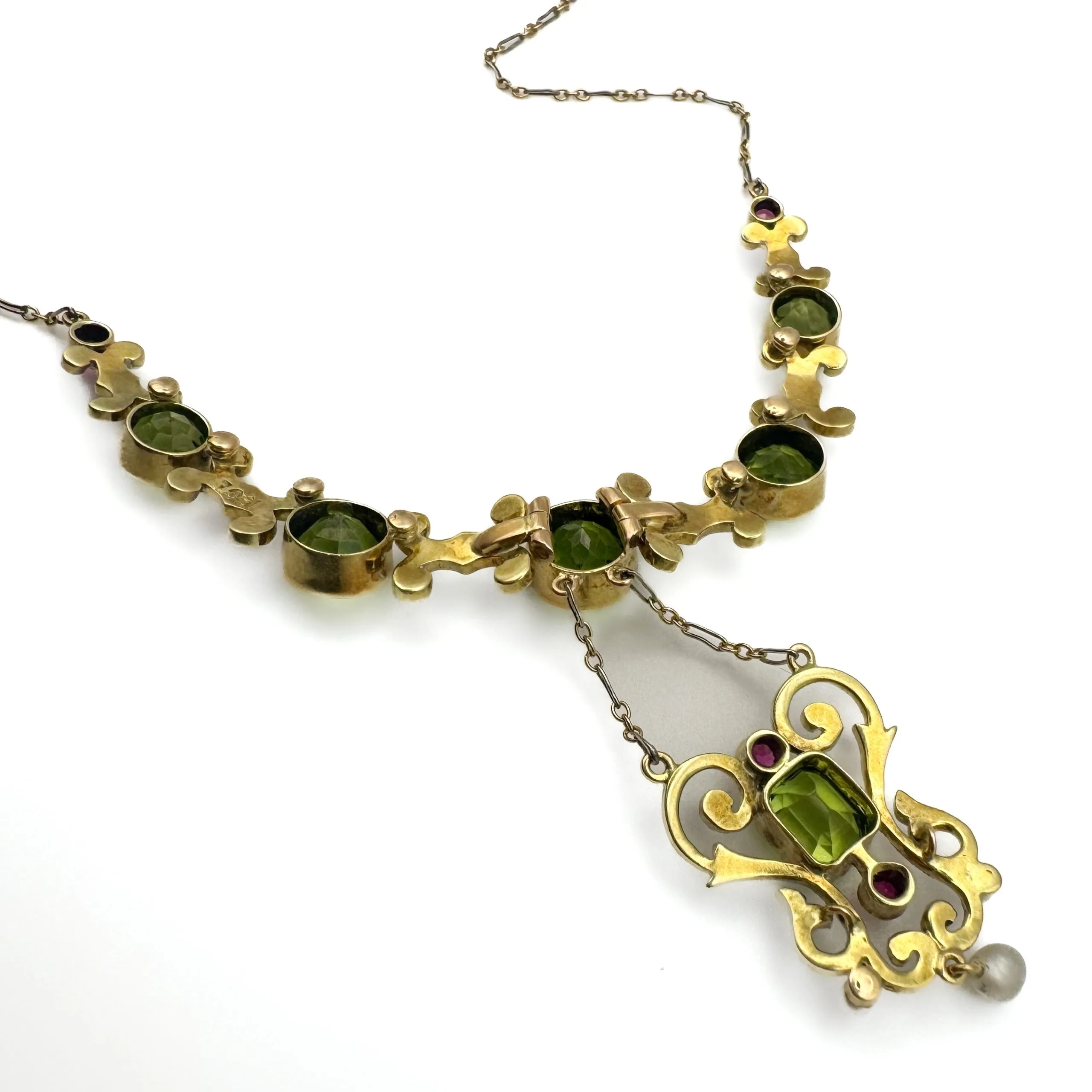 Peridot, Ruby, Pearl & Enamel Necklace - Image 5