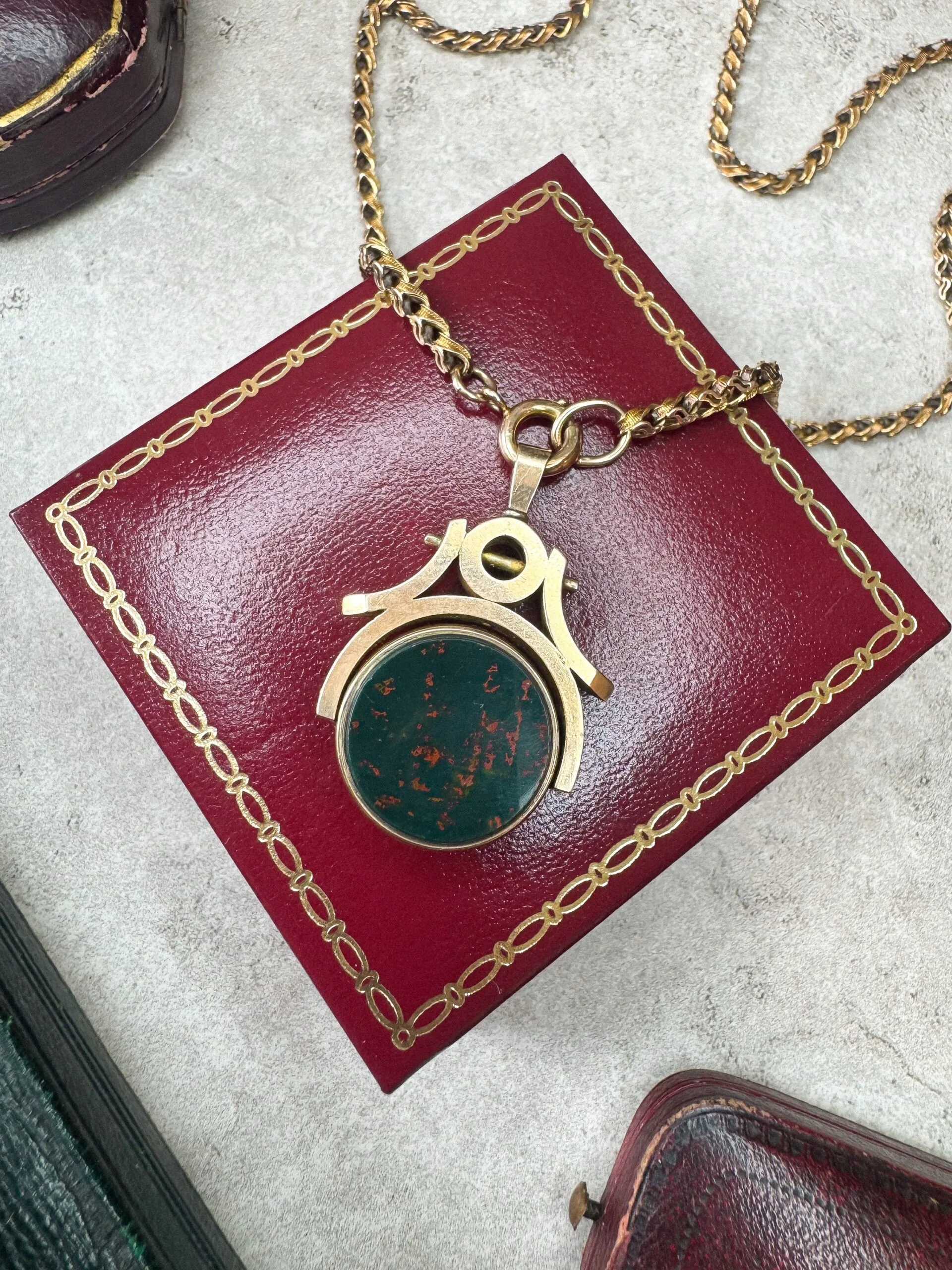 Antique 10ct Gold Bloodstone Fob - Image 7