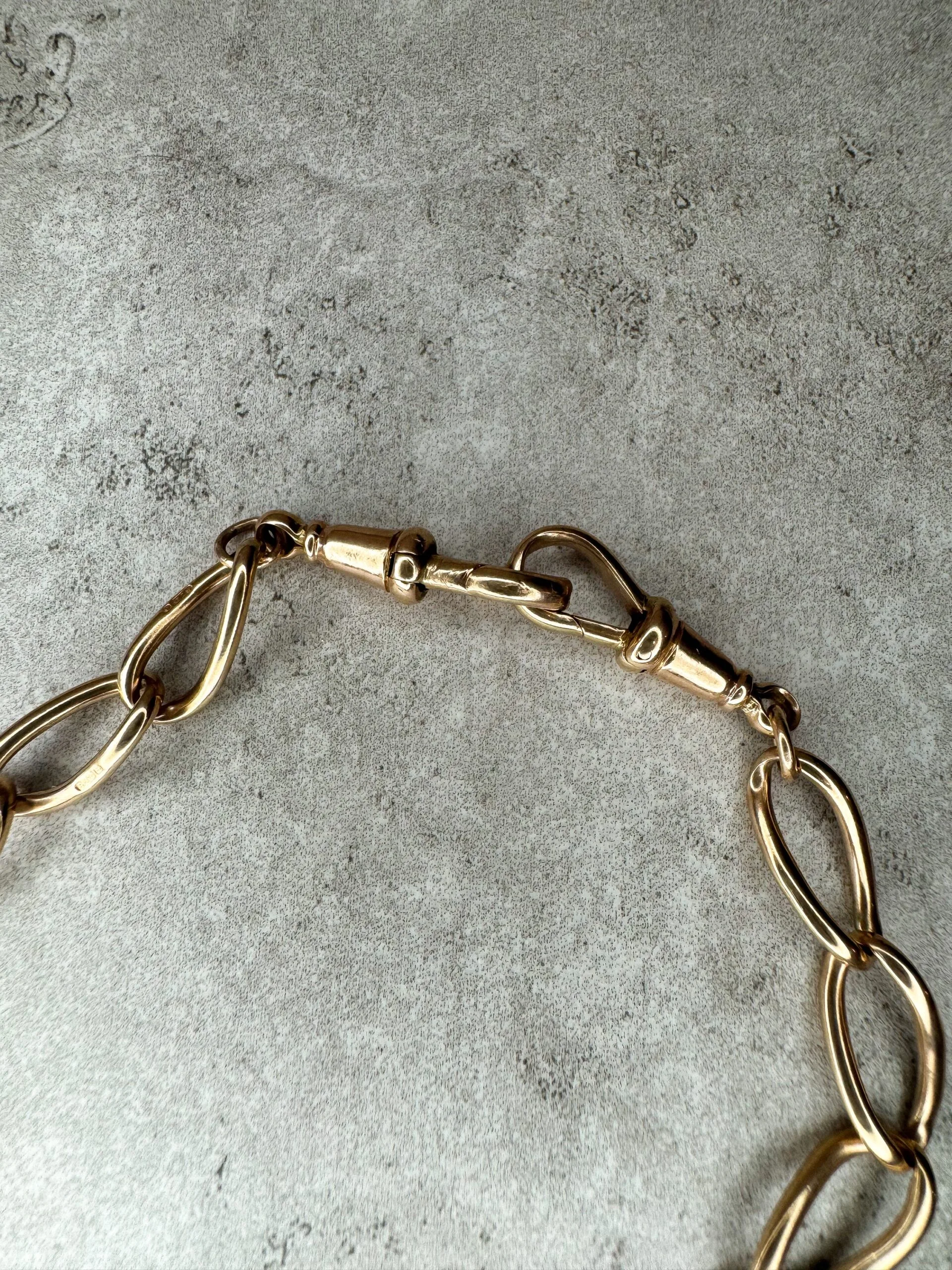 Antique 9ct Rose Gold Albert 35g - Image 8